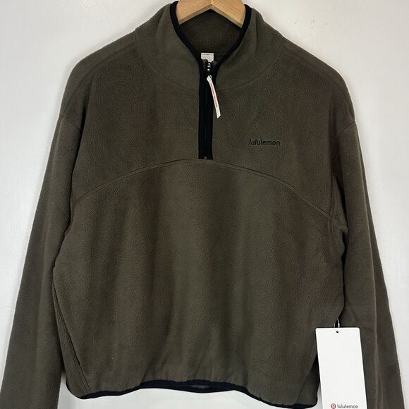 Lululemon Tumbled Fleece Half-Zip Jacket Olive Brown  Size: XS NWT - Picture 2 of 11